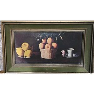 VTG Francisco De Zurbarán Litho   Green Velvet Gold‎ Frame Spanish Golded Age